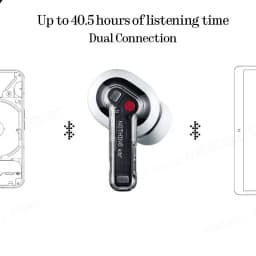 Nothing Ear 45dB Active Noise Cancellation ANC 11mm Driver 24-bit Hi-Res Audio with LDAC & LHDC Up to 40.5 hours of listening