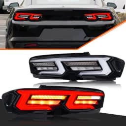 LED Tail Lights for Chevrolet Chevy Camaro 2019-2026 SS ZL1 Sequential Turn Signal Clear Rear Lamps Assembly