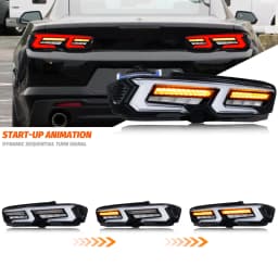 LED Tail Lights for Chevrolet Chevy Camaro 2019-2026 SS ZL1 Sequential Turn Signal Clear Rear Lamps Assembly