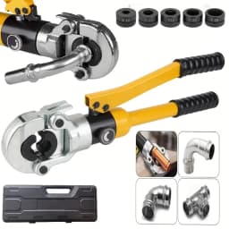 Hydraulic Pipe Crimping Tool Adjustable Crimper with Heavy-due Pressure for Copper Stainless Steel PEX Pipes TH V12/15/18/22/28