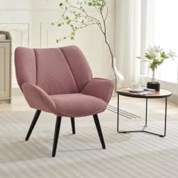 Living Room Accent Chair, Modern Wingback Reading Armchair Comfy Corduroy Sofa Chairs with Metal Legs, Upholstered Club Chair fo