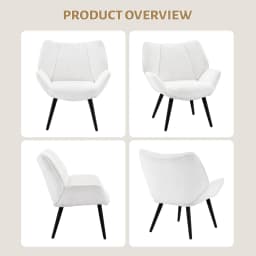 Living Room Accent Chair, Modern Wingback Reading Armchair Comfy Corduroy Sofa Chairs with Metal Legs, Upholstered Club Chair fo