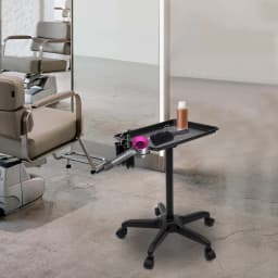 Mobile Hair Salon Trolley with Wheels 64-108cm Height Adjustable Beauty Cart for Barber Tools Scissors Hair Dryer