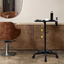 Mobile Hair Salon Trolley with Wheels 64-108cm Height Adjustable Beauty Cart for Barber Tools Scissors Hair Dryer