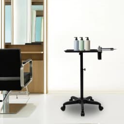 Mobile Hair Salon Trolley with Wheels 64-108cm Height Adjustable Beauty Cart for Barber Tools Scissors Hair Dryer