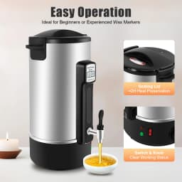1100W Wax Melter 11.41Qt Candle Wax Melter 86℉-230℉ 201 Stainless Steel Wax Melting Tool Professional Candle Making