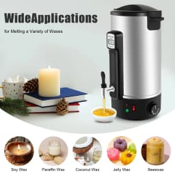 1100W Wax Melter 11.41Qt Candle Wax Melter 86℉-230℉ 201 Stainless Steel Wax Melting Tool Professional Candle Making