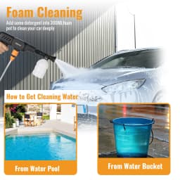 6 in 1 Nozzle High Pressure Washer Car Water Gun 12000mAh Home Yard Garden Cleaning Washing Machine Gun for Makita 21V Battery