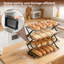 4-Tier BBQ Bread Cake Cooling Rack Folding Dessert Display Storage Rack Kitchen Baking Tool Home Baking Storage Shelves