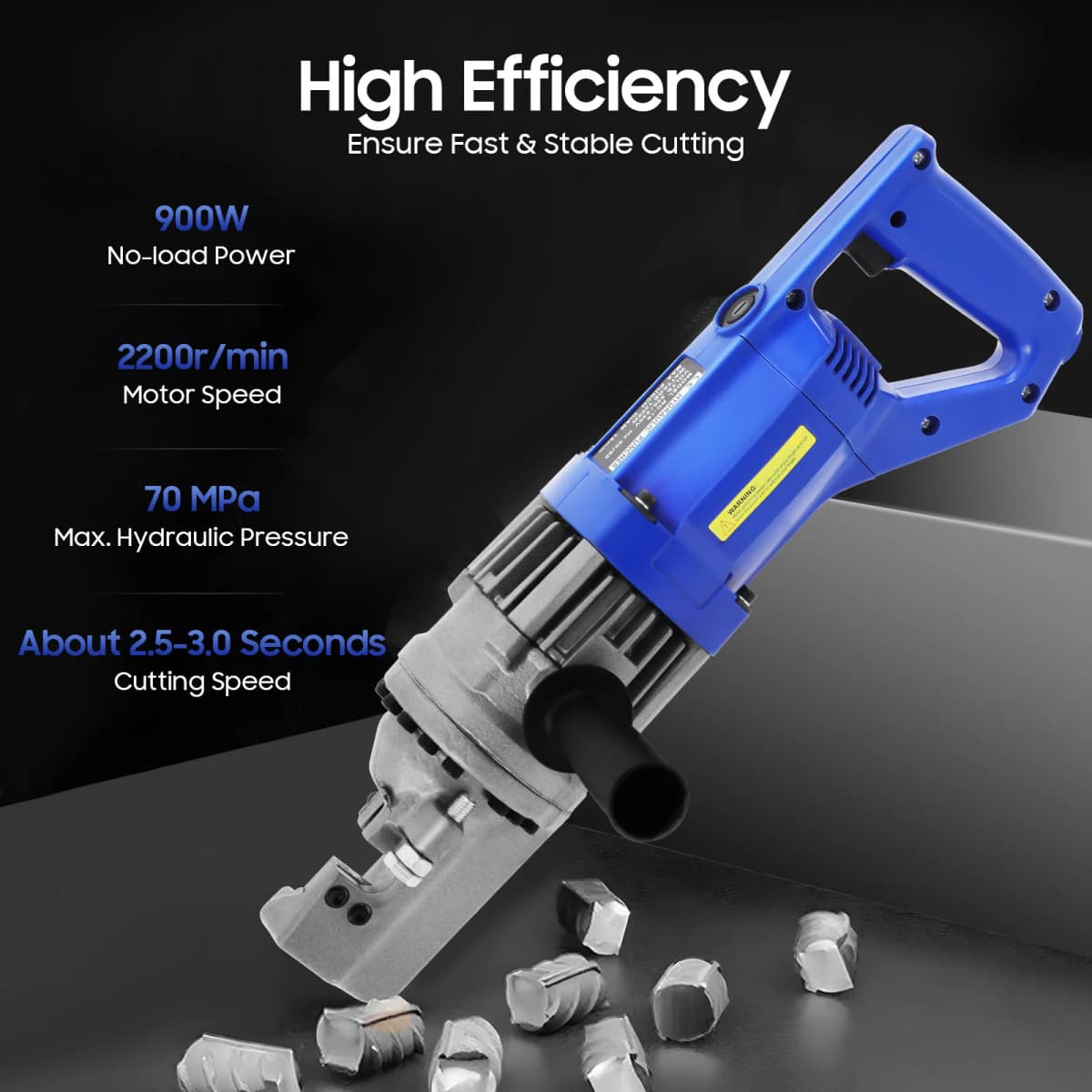 Portable Electric Hydraulic Rebar Cutter Opening Size Adjustable 900W Efficient Cutting Machine for Construction Sites