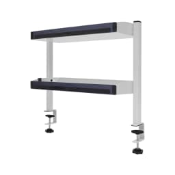 2 Tiers 17.32*15.35*6.in White Multifunctional Clip-on Desk Shelf Shelving Offices Bedrooms Living Rooms