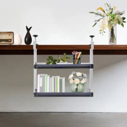 2 Tiers 17.32*15.35*6.in White Multifunctional Clip-on Desk Shelf Shelving Offices Bedrooms Living Rooms