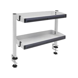 2 Tiers 17.32*15.35*6.in White Multifunctional Clip-on Desk Shelf Shelving Offices Bedrooms Living Rooms