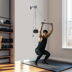 Wall-Mounted Cable Pulley System Fitness Pulley Cable Set Home Gym Pulley Machine for Full-Body Strength Training