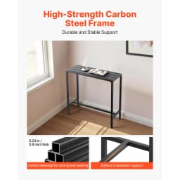 SucceBuy Outdoor Bar Table 39.4/47.2/55/63 x 15 in Waterproof Top & Sturdy Metal Frame Rectangle Tables Outdoor/Indoor Furniture