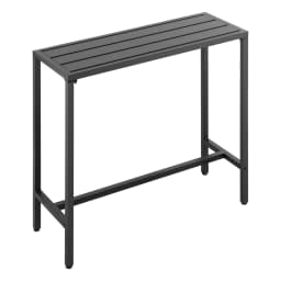 SucceBuy Outdoor Bar Table 39.4/47.2/55/63 x 15 in Waterproof Top & Sturdy Metal Frame Rectangle Tables Outdoor/Indoor Furniture