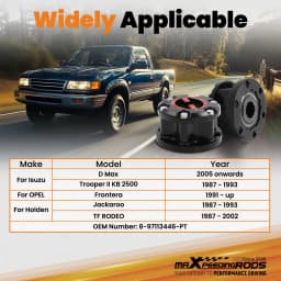 PAIR OF Manual FREE WHEELING HUBS FOR HOLDEN RODEO JACKAROO COLORADO ISUZU DMAX