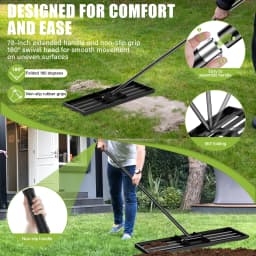 30x10 inch lawn level rake professional Laser cut rake with non-slip handle