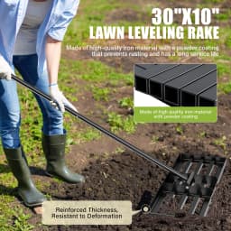 30x10 inch lawn level rake professional Laser cut rake with non-slip handle
