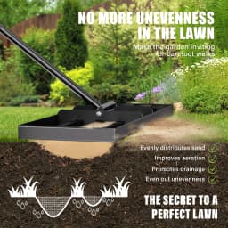 30x10 inch lawn level rake professional Laser cut rake with non-slip handle