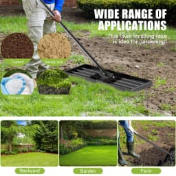 30x10 inch lawn level rake professional Laser cut rake with non-slip handle