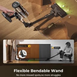 Proscenic P20 OnePass Cordless Vacuum Cleaner- 70KPa Suction, 180° Bendable Tube, 680W Brushless Motor, 70Min Runtime Wet Dry