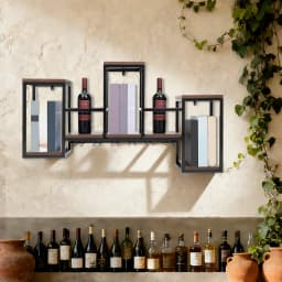 Metal Wine Bottle Holder Wall Mounted Metal Bar Wine Rack Restaurant Bottle Storage Display Holder Shelf