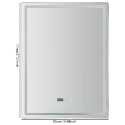 Smart LED Bathroom Vanity Mirror 50x70/60x80/70x90cm- Anti-Fog Dimmable with Time/Temp Display & Touch Control & Memory Function