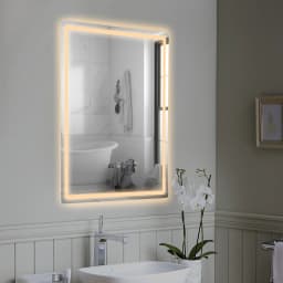 Smart LED Bathroom Vanity Mirror 50x70/60x80/70x90cm- Anti-Fog Dimmable with Time/Temp Display & Touch Control & Memory Function