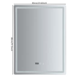 Smart LED Bathroom Vanity Mirror 50x70/60x80/70x90cm- Anti-Fog Dimmable with Time/Temp Display & Touch Control & Memory Function