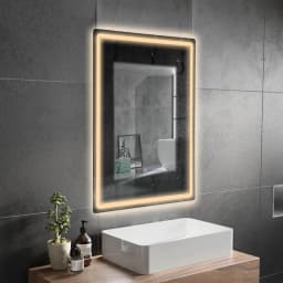 Smart LED Bathroom Vanity Mirror 50x70/60x80/70x90cm- Anti-Fog Dimmable with Time/Temp Display & Touch Control & Memory Function