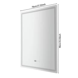 Smart LED Bathroom Vanity Mirror 50x70/60x80/70x90cm- Anti-Fog Dimmable with Time/Temp Display & Touch Control & Memory Function