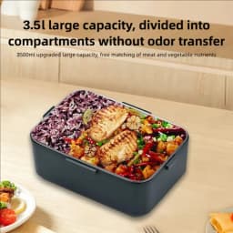 TINSOL New 2-in-1 90W 3.5L Electric Lunch Box Portable Food Heater Suitable for Car or Home Leak-proof Lunch Heating Microwave