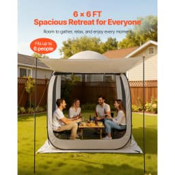 SucceBuy Screen House Tent Pop Up Screen Tent with Extended Awning Portable Screened with Carry Bag for Patio Backyard Outdoor