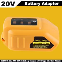 1/2/4Pack DCB094K adapter Replace for DEWALT 18V/20V MAX USB Charger with 2 Ports and State of Charge Indicator Battery pin