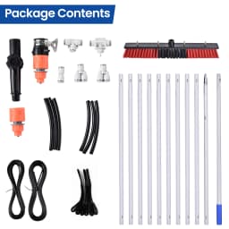 Extendable Window Cleaning Brush 11m, Solar Panel & Outdoor Glass Cleaner with Adjustable Telescopic Pole