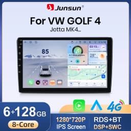 Junsun 8 Core Android Head Unit for VW Golf 4 Jetta MK4 Wireless CarPlay & Android Auto 2 Din Stereo with Cooling Fan DSP IPS Screen 4G WiFi GPS Navigation