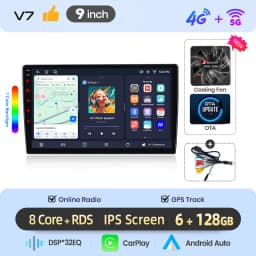 Junsun 8 Core Android Head Unit for VW Golf 4 Jetta MK4 Wireless CarPlay & Android Auto 2 Din Stereo with Cooling Fan DSP IPS Screen 4G WiFi GPS Navigation