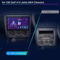 Junsun 8 Core Android Head Unit for VW Golf 4 Jetta MK4 Wireless CarPlay & Android Auto 2 Din Stereo with Cooling Fan DSP IPS Screen 4G WiFi GPS Navigation