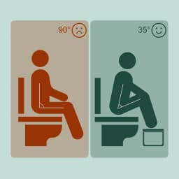 Bathroom Stool, Metal and Wood, Optimal Defecation, H X L X D: 18 X 38.5 X 21 Cm, Nature