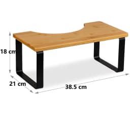 Bathroom Stool, Metal and Wood, Optimal Defecation, H X L X D: 18 X 38.5 X 21 Cm, Nature