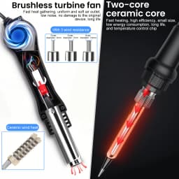 8586D 2-IN-1 Soldering Station 700W Hot Air Gun LCD Digital Display Soldering Iron Rework Station Independent Switches EU Plug