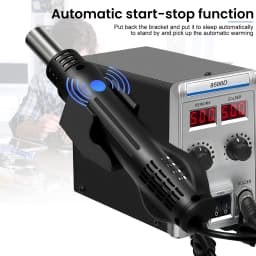 8586D 2-IN-1 Soldering Station 700W Hot Air Gun LCD Digital Display Soldering Iron Rework Station Independent Switches EU Plug