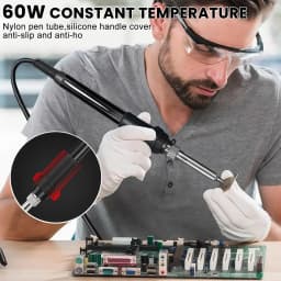 8586D 2-IN-1 Soldering Station 700W Hot Air Gun LCD Digital Display Soldering Iron Rework Station Independent Switches EU Plug