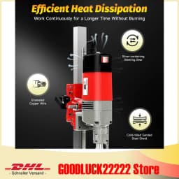 2.3KW Core Drill, Mag Drill Concrete Core Machine 2300W, M22 Spindle Wet Drilling for Concrete, 0-6.5 Inch Hole 31.5 Inch Max