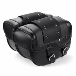 2PCS Motorcycle Saddlebag Cafe Racer Side Tool Luggage Bags PU Leather Saddle Bags Pouch Universal For Chopper Bobber Custom