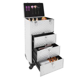 Mobile Makeup Case for Hairdresser, Cosmetics, Hairdressing Accessories, Makeup Case for Travel, Cosmetic Storage with 3 Drawers