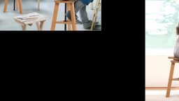 48-65 Cm Adjustable Wooden Artist Stool, Swivel Drafting Chair for Drawing Table & Studio Home Use