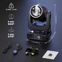 Yiflamefly Mini 230W Beam Moving Head Lights With Ring RGBW 14Gobos 13Colors 18CH Rainbow Effect DMX Stage Lights For Party KTV