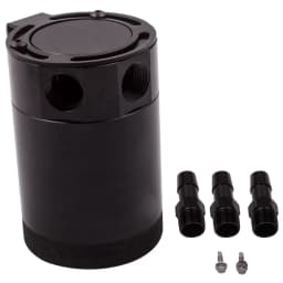 Universal Baffled Aluminum 3-Port Oil Catch Can Tank Air-Oil Separator Reservoir